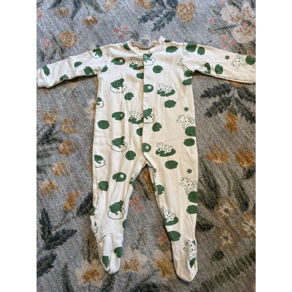 The QT Organic Frog Onesie Bodysuit Infant Cotton Snap 12-18 months